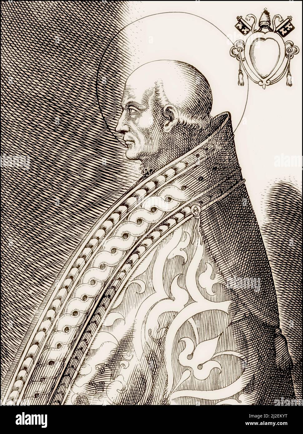 Papa Adeodato i, 570 – 618, vescovo di Roma dal 19 ottobre 615 al 618 Foto Stock