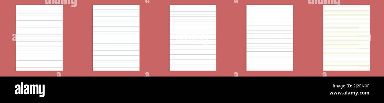 Carta a griglia impostata. Sfondo astratto a righe con linee orizzontali a colori. Modello geometrico per scuola, carta da parati, texture, taccuino. Carta foderata Illustrazione Vettoriale