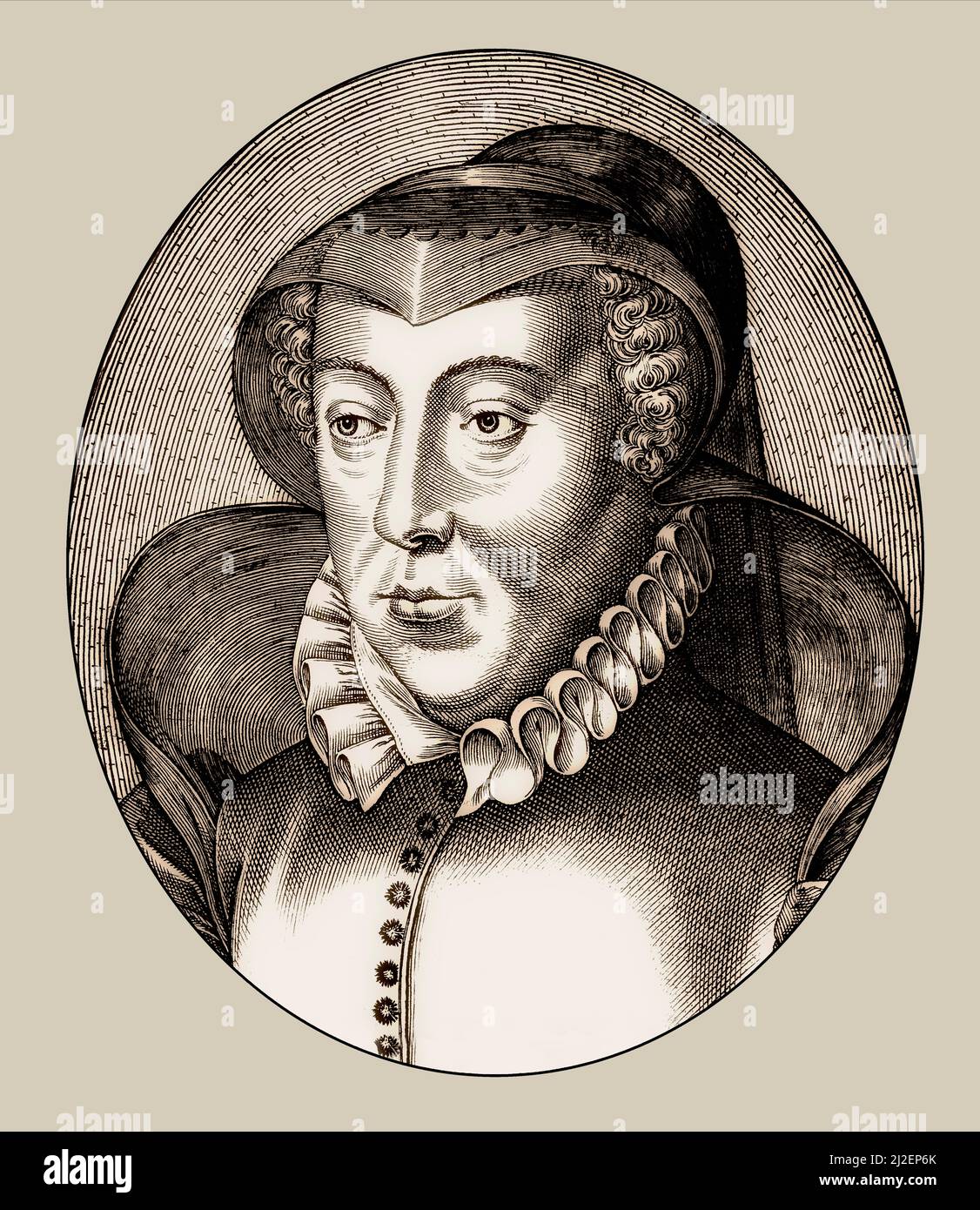 Caterina de' Medici, 1519 – 1589, nobildonna italiana, regina consorte di Francia Foto Stock