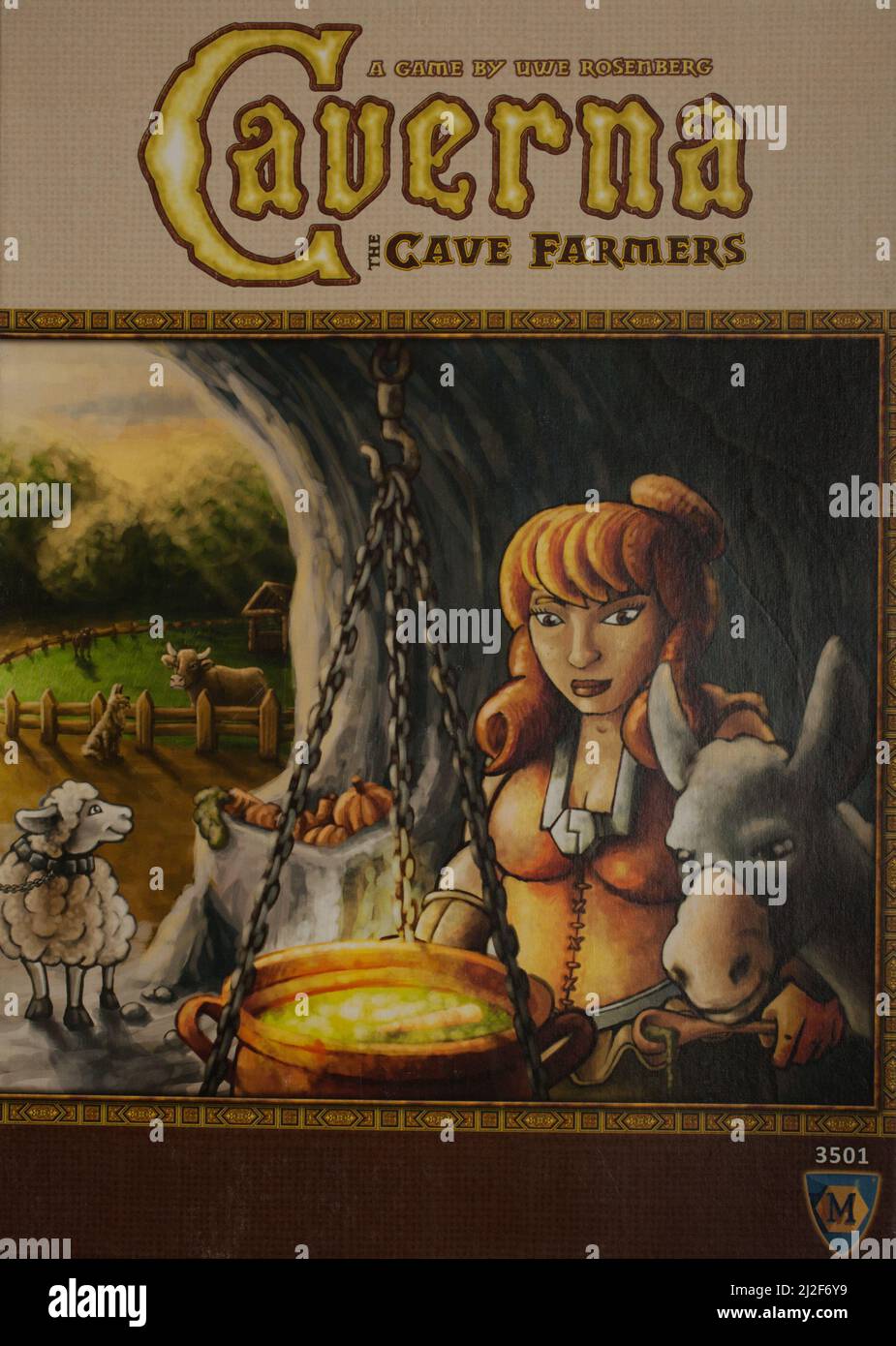 Il gioco da tavolo Caverna: La Grotta agricoltori progettato da Uwe Rosenberg Foto Stock