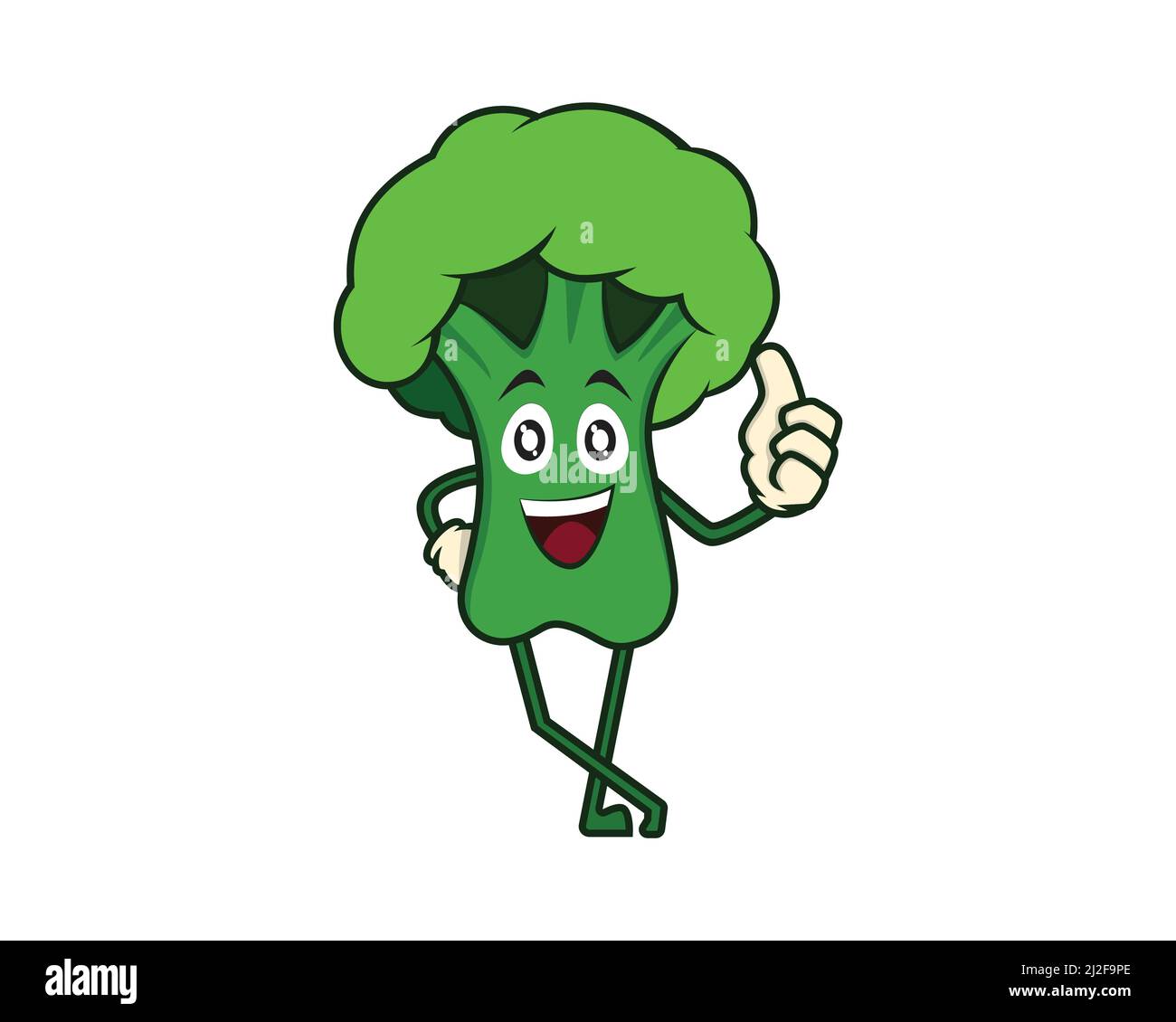 Broccoli dare un pollice su Gesture Illustrazione Vector Illustrazione Vettoriale