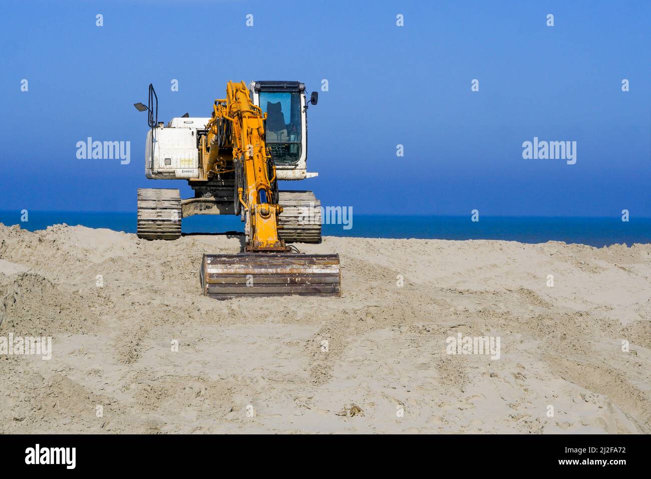 Pala meccanica, Malo-les-Bains, Nord, Hauts-de-France, Francia Foto Stock