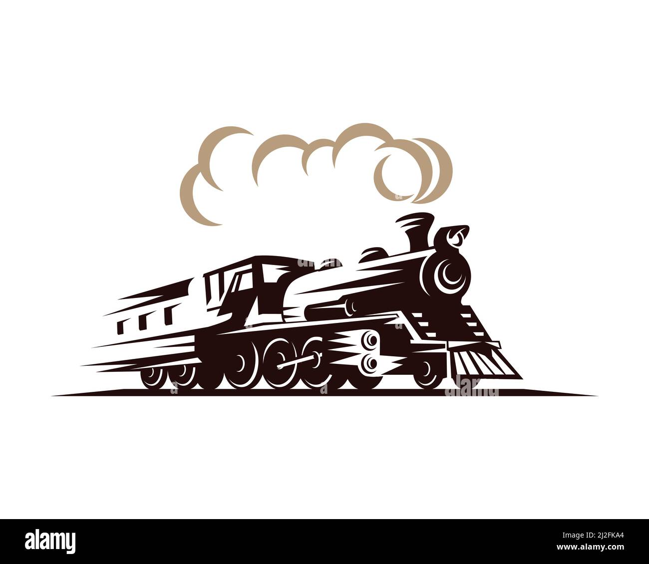 Vintage e Old Locomotiva o treno silhouette illustrazione vettore Illustrazione Vettoriale