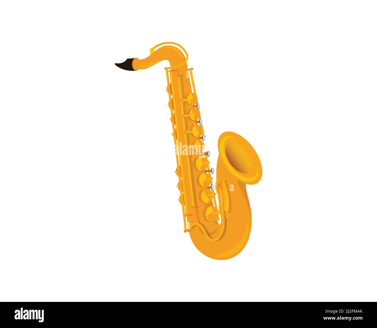 Vettore di illustrazione Saxophone dettagliato e realistico Illustrazione Vettoriale