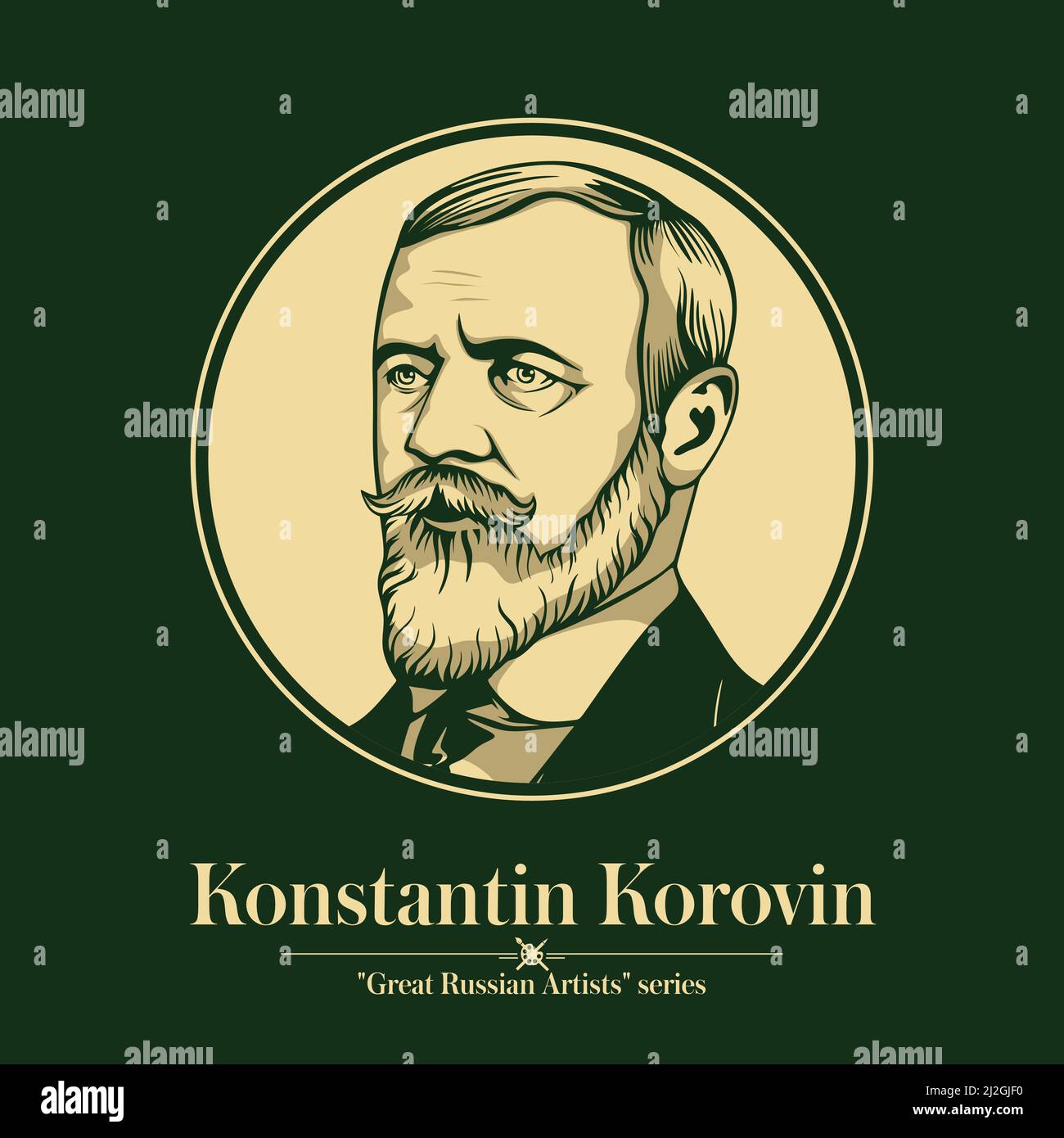 Grande artista russo. Konstantin Korovin era un pittore impressionista russo di spicco. Illustrazione Vettoriale