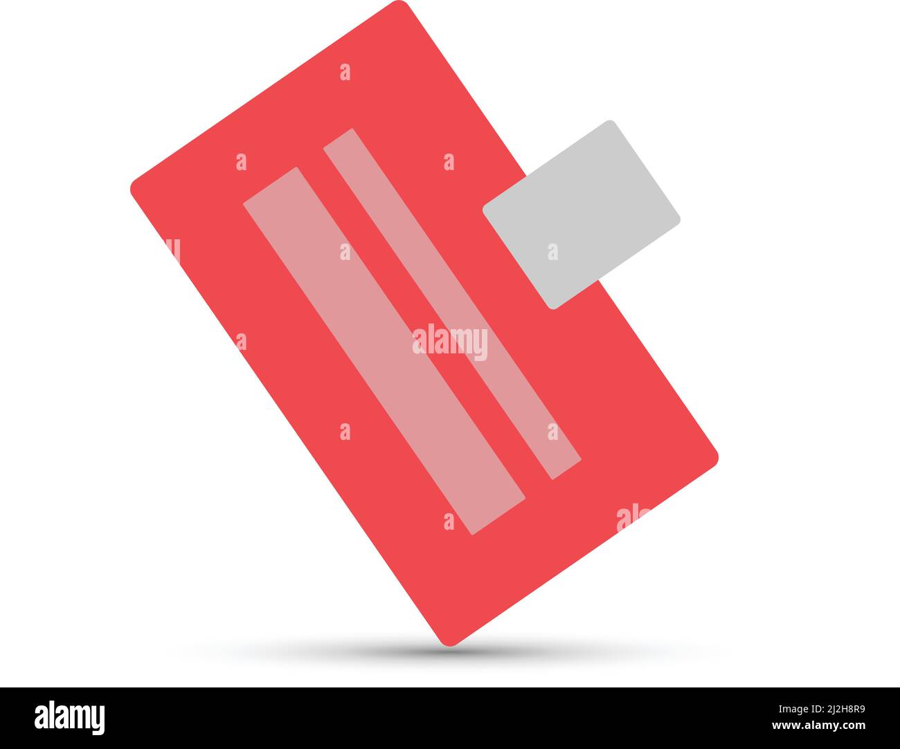 Badge rosso su sfondo bianco Illustrazione Vettoriale