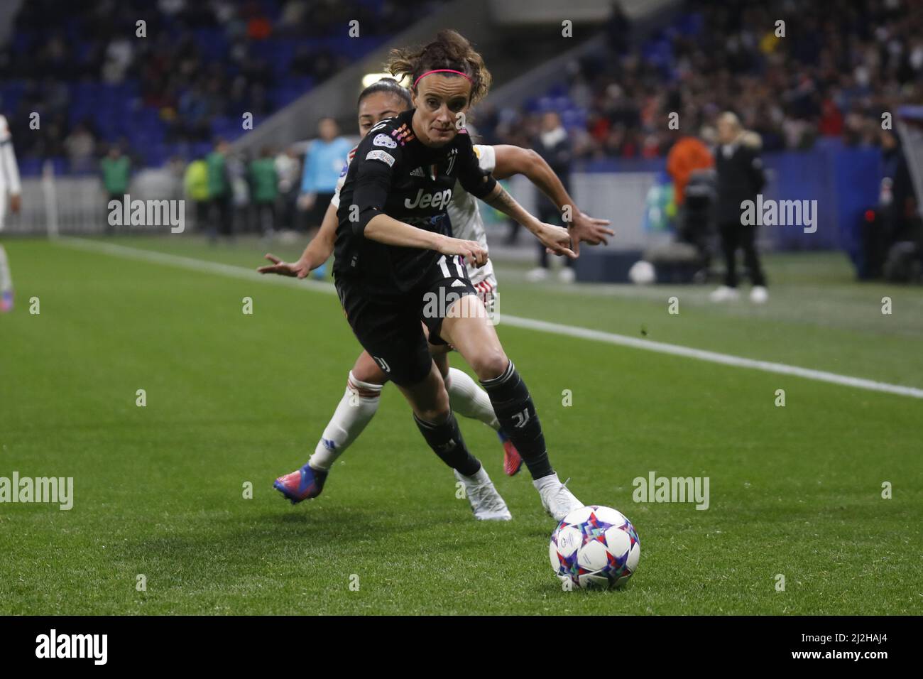 Barbara BONANSEA di Juventus durante la UEFA Women's Champions League, quarti di finale, partita di calcio a 2nd gambe tra Olympique Lyonnais (Lione) e Juventus FC il 31 marzo 2022 allo stadio Groupama a Decines-Charpieu vicino Lione, Francia - Foto: Romain Biard/DPPI/LiveMedia Foto Stock