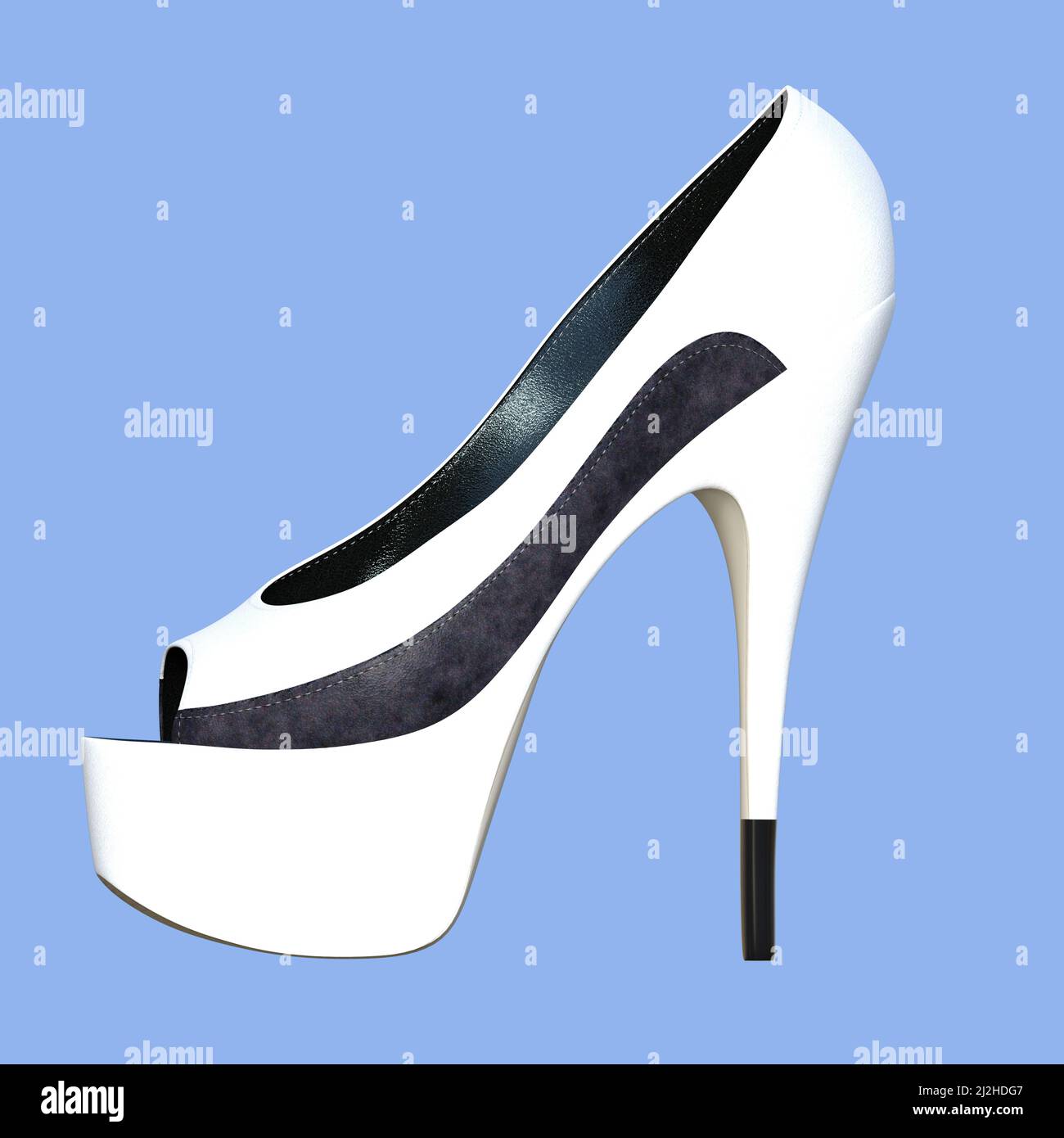 calzature donna, scarpe alte con punta aperta, illustrazione 3d Foto stock  - Alamy