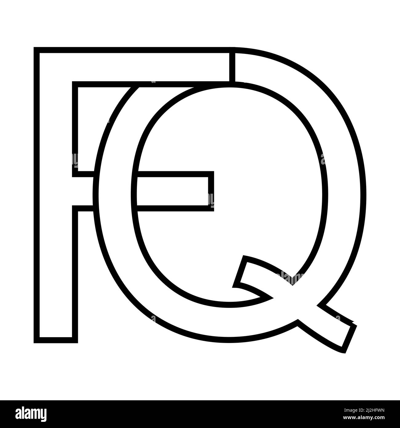 Logo, fq qf icona nft fq lettere interlacciate f q Illustrazione Vettoriale