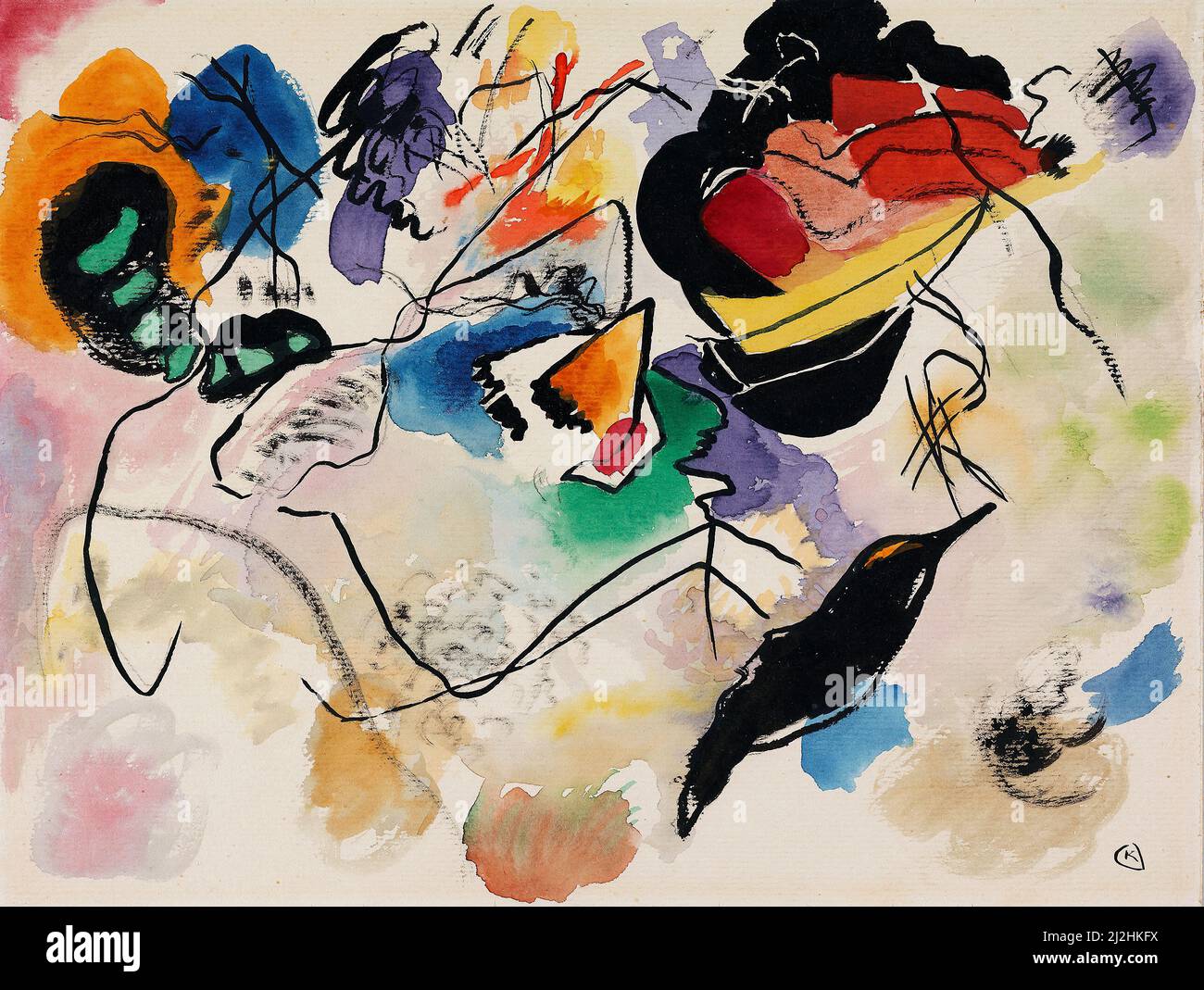 Dipinto di Wassily Kandinsky, 1910s. Entwurf zu Komposition VII (1913). Foto Stock
