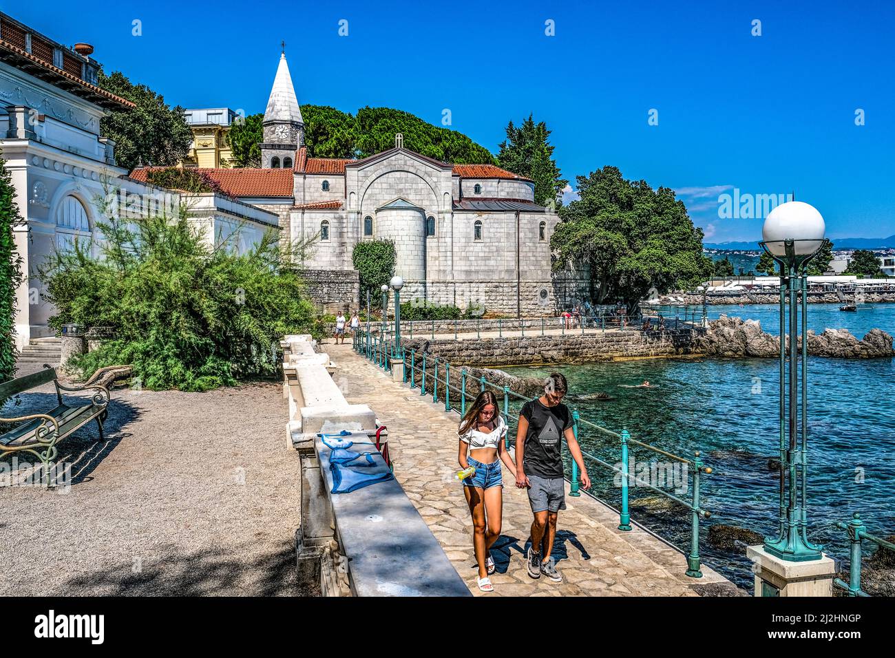 Republika Hrvatska, Croazia, Istria, Abbazia, Opatija. Chiesa di San Giacomo Foto Stock