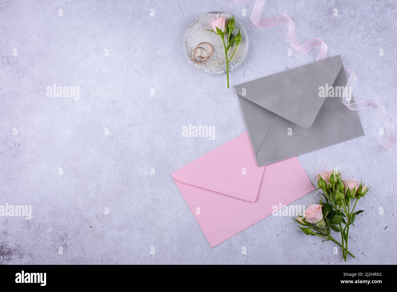 Biglietto d'invito per il matrimonio. Salvare il concetto di data Foto Stock