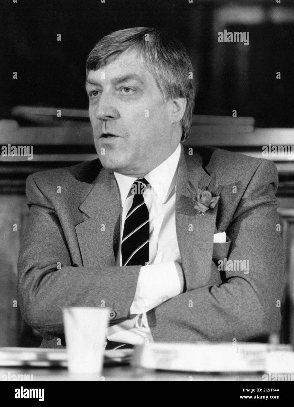 Il 10th novembre 1988 si è svolta la sottoelezione di Glasgow Govan 1988, causata dalle dimissioni di Bruce Millan in qualità di membro del Parlamento per la circoscrizione dopo la sua nomina a Commissario europeo. Il risultato è stato visto come imbarazzante per il partito laburista, con l'ex parlamentare laburista Jim Sillars che ha vinto il seggio per il partito nazionale scozzese con una maggioranza di 3.554 voti e una grande oscillazione dal laburista al partito SNP. I nostri spettacoli di foto ... Bob Gillespie candidato laburista, che è arrivato secondo con il 36,9% dei voti, nella foto di mercoledì 2nd novembre 1988. Foto Stock