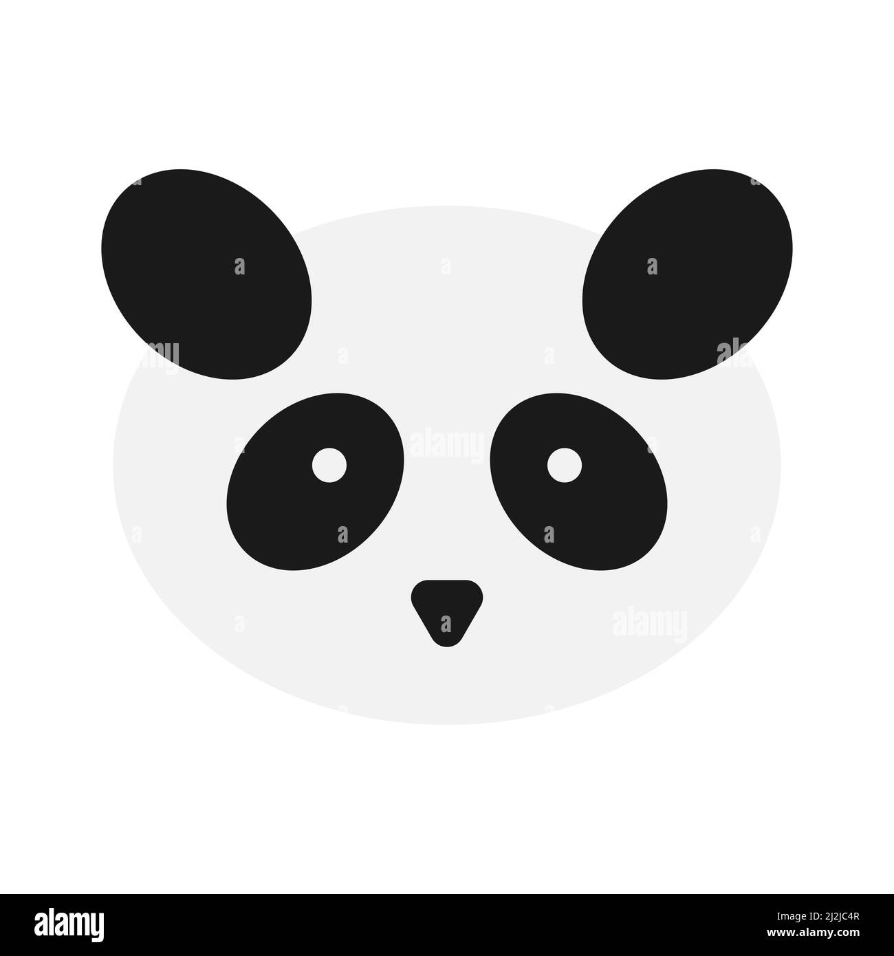 Icona vettoriale della testa di Panda su sfondo bianco Illustrazione Vettoriale