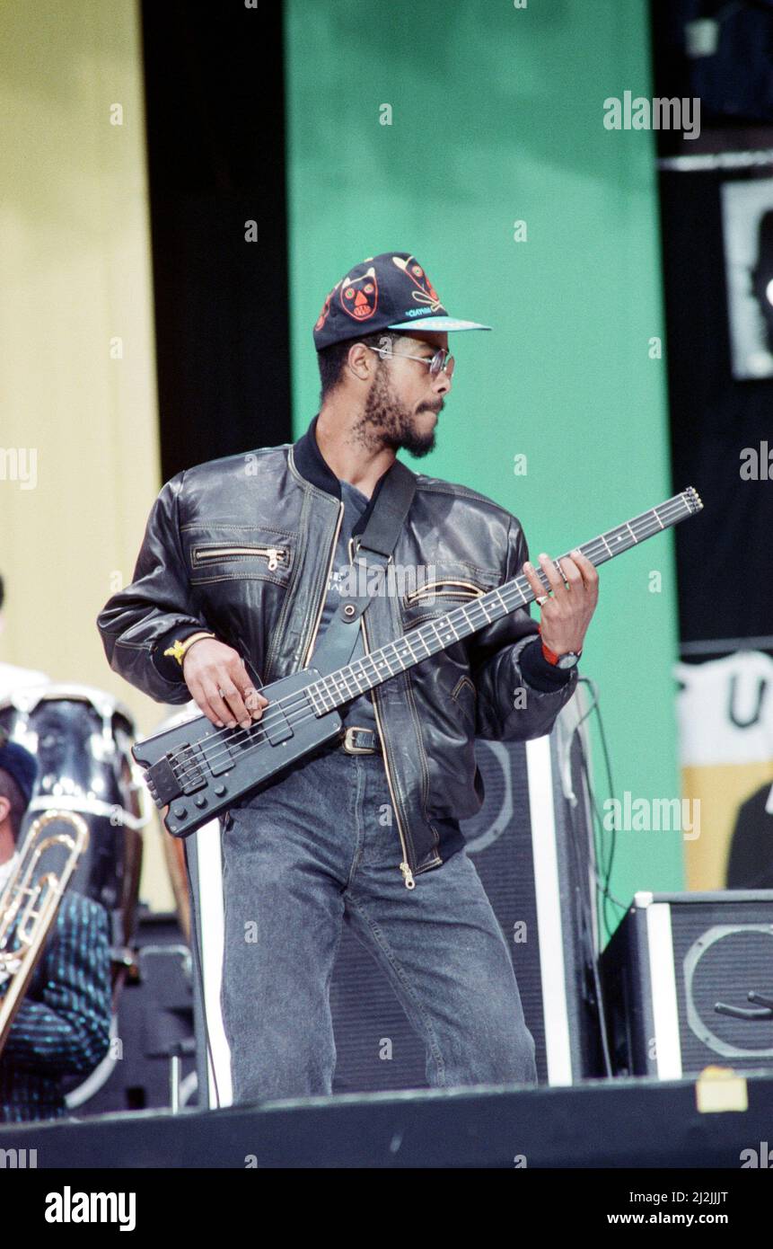 UB40 esibizione al concerto del Nelson Mandela 70th Birthday Tribute. Wembley Stadium, Londra, 11th giugno 1988. Foto Stock