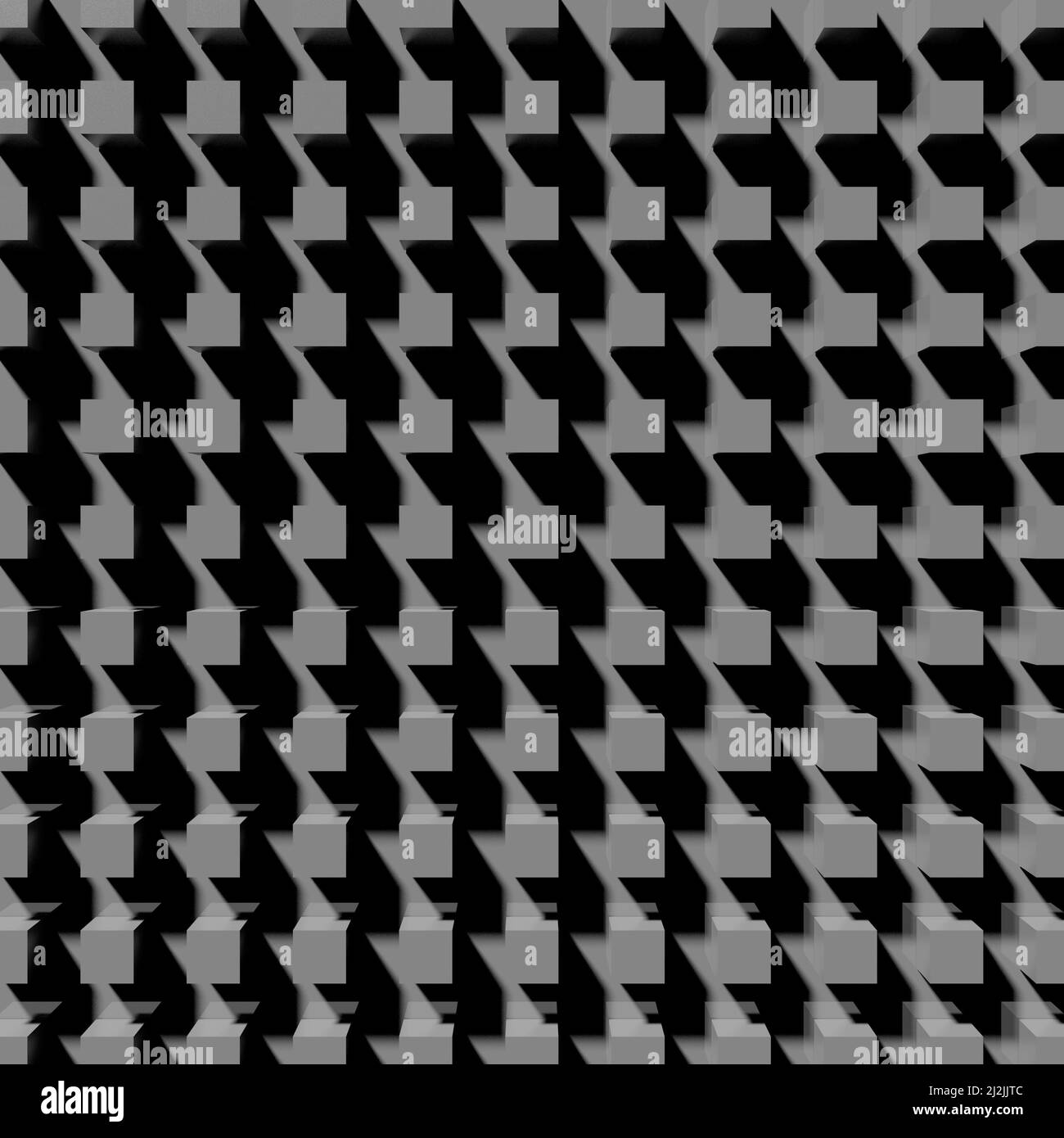 Un'illustrazione 3D rappresenta il disegno di una superficie grigia costituita da cubi lucidati Foto Stock