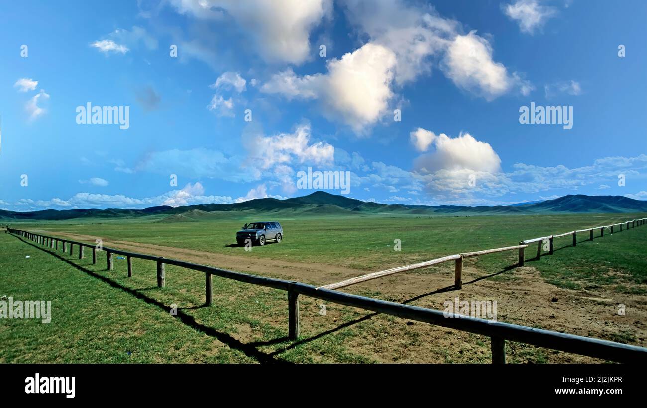 Mongolia. Viaggiando nella steppa Foto Stock