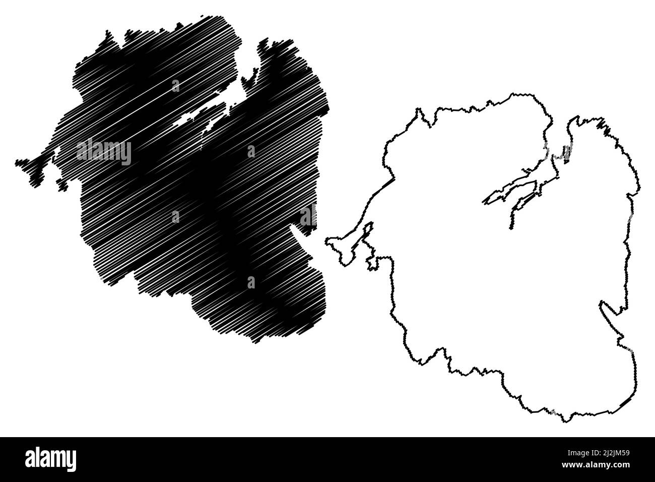 Ottobre Rivoluzione isola (Russia, Federazione Russa, Severnaya Zemlya arcipelago, Krasnoyarsk Krai) mappa illustrazione vettoriale, schizza schizzo Octobe Illustrazione Vettoriale
