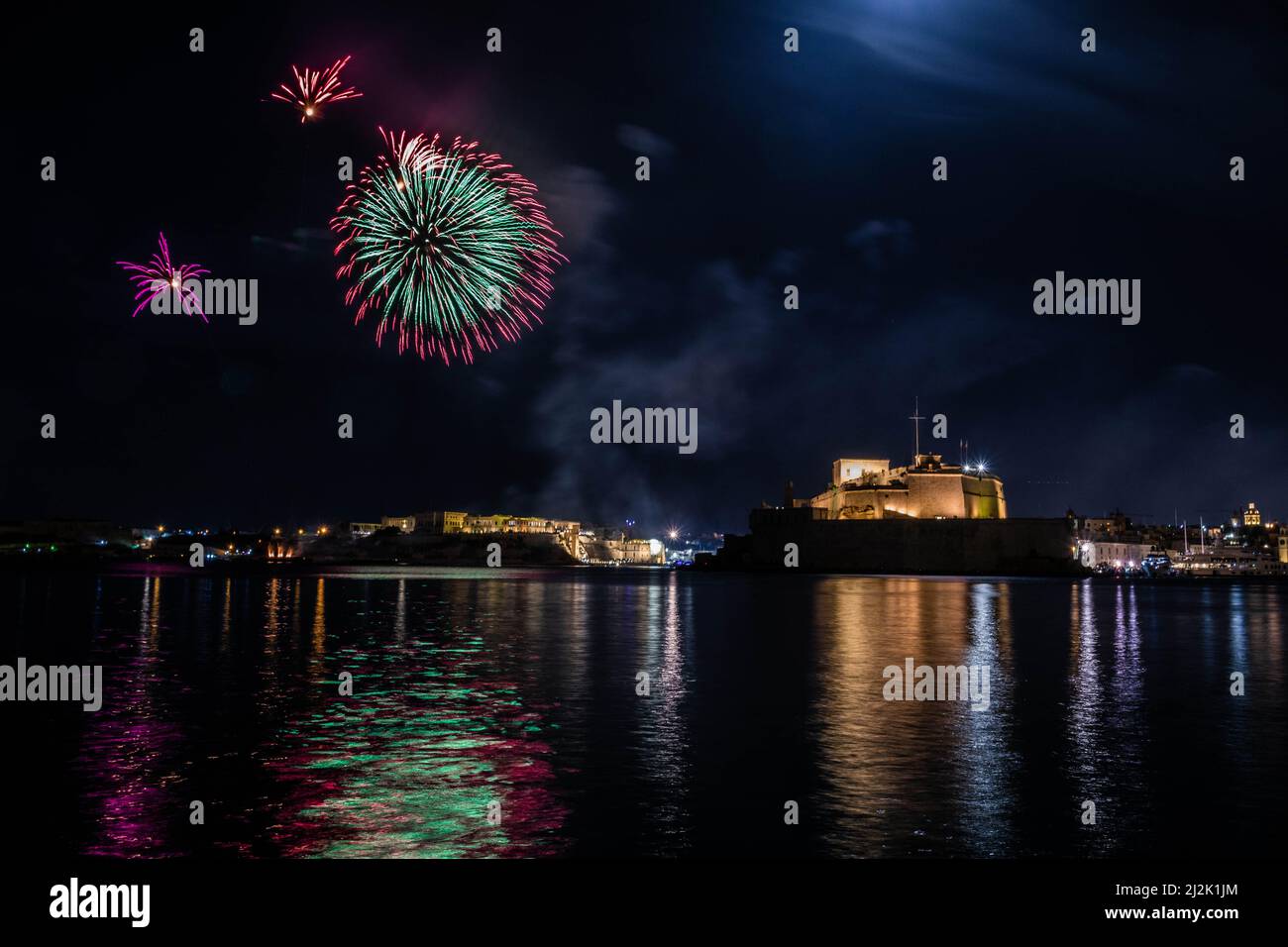 Maltese bellissimi fuochi d'artificio nel mese di settembre Foto Stock
