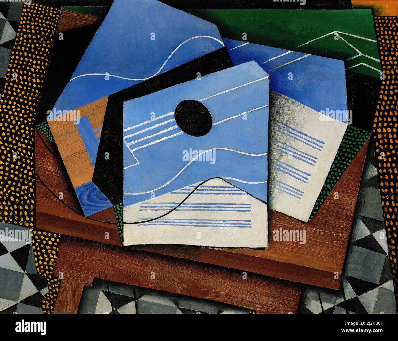 Art by Juan Gris - chitarra su un tavolo (1915). Foto Stock