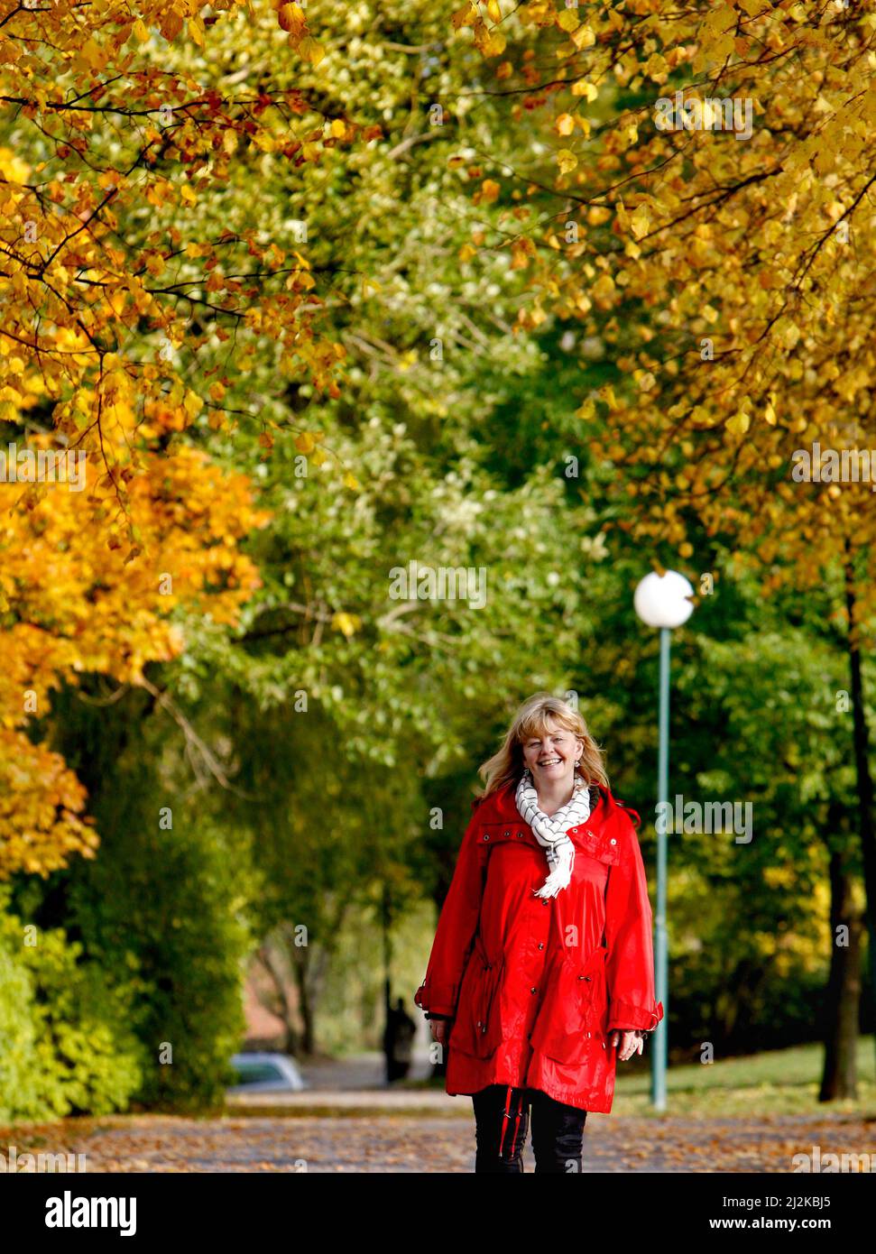 Ritratto dell'attrice Inger Nilsson che ha interpretato Pippi di Astrid Lindgren. Fotografato a Djurgården a Stoccolma. Foto Stock