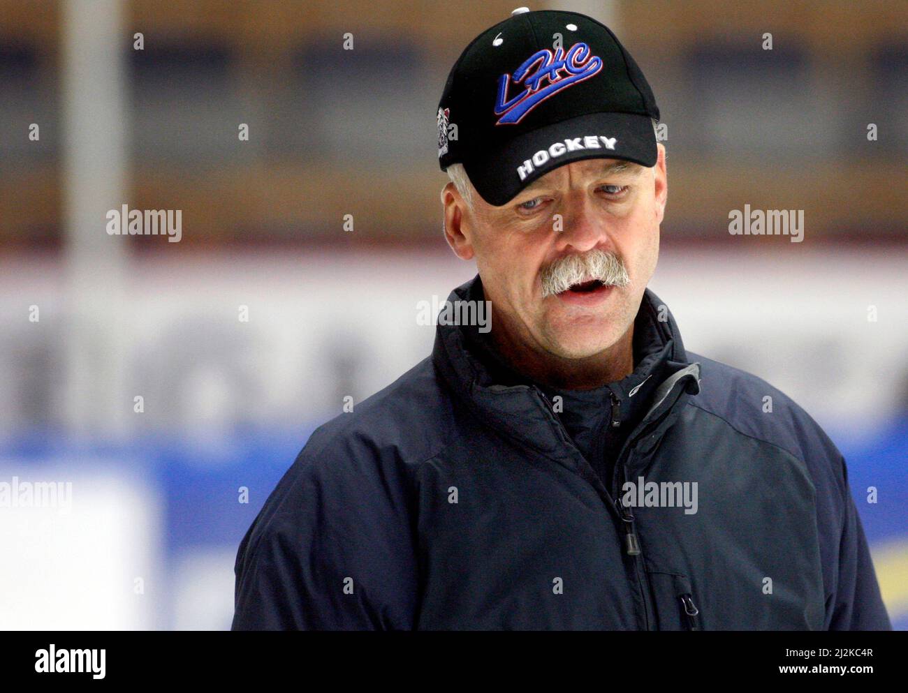 Slavomir Lener, allenatore di hockey, club di hockey Linköping, Linköping, Svezia. Foto Stock