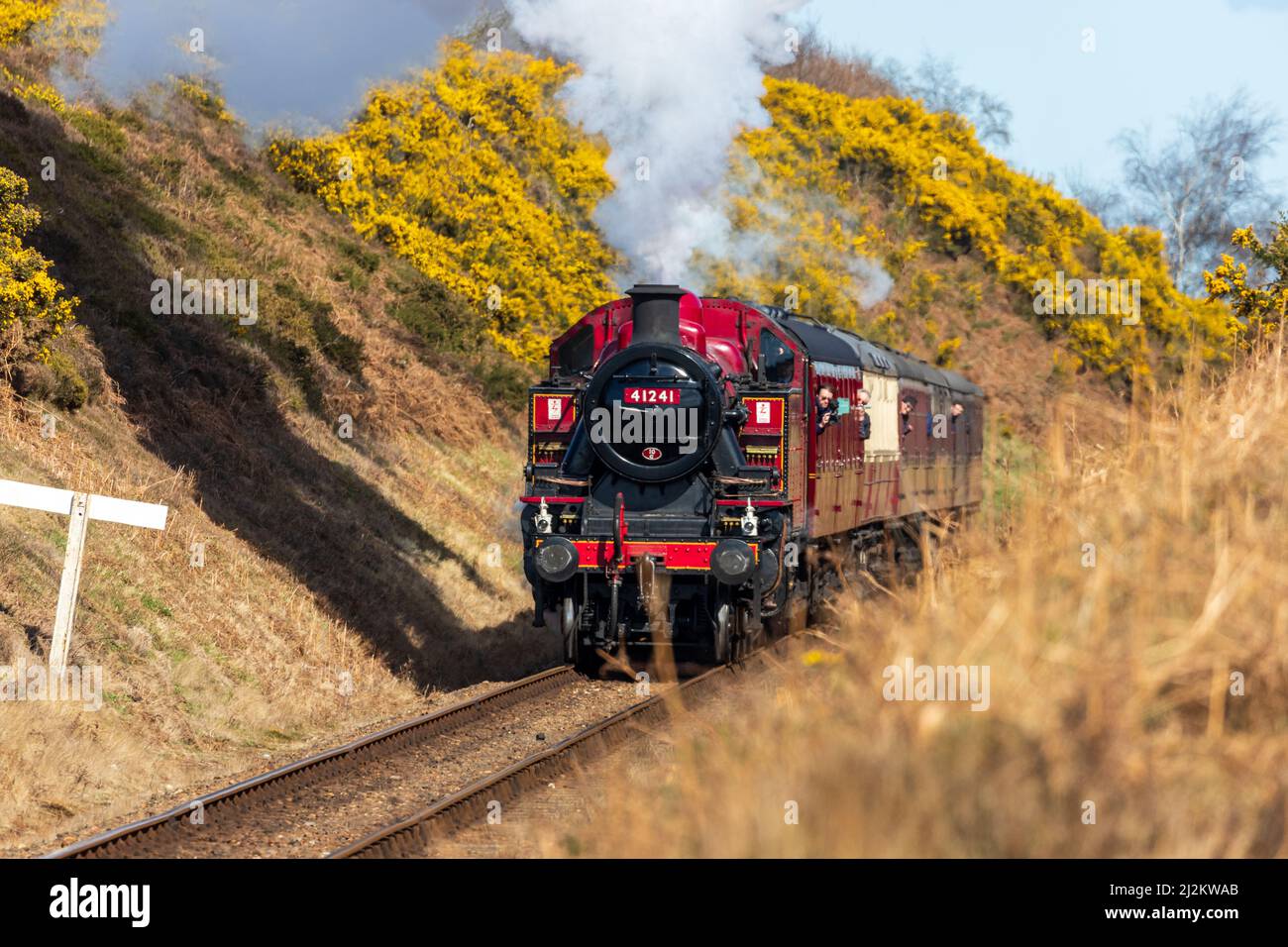 Weybourne, Regno Unito – Aprile 2nd 2022: Evento di gala a vapore di primavera sulla linea North Norfolk Poppy Credit: Richard o'Donoghue/Alamy Live News Foto Stock