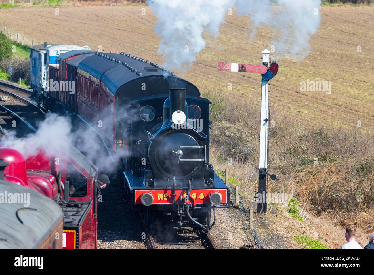 Weybourne, Regno Unito – Aprile 2nd 2022: Evento di gala a vapore di primavera sulla linea North Norfolk Poppy Credit: Richard o'Donoghue/Alamy Live News Foto Stock