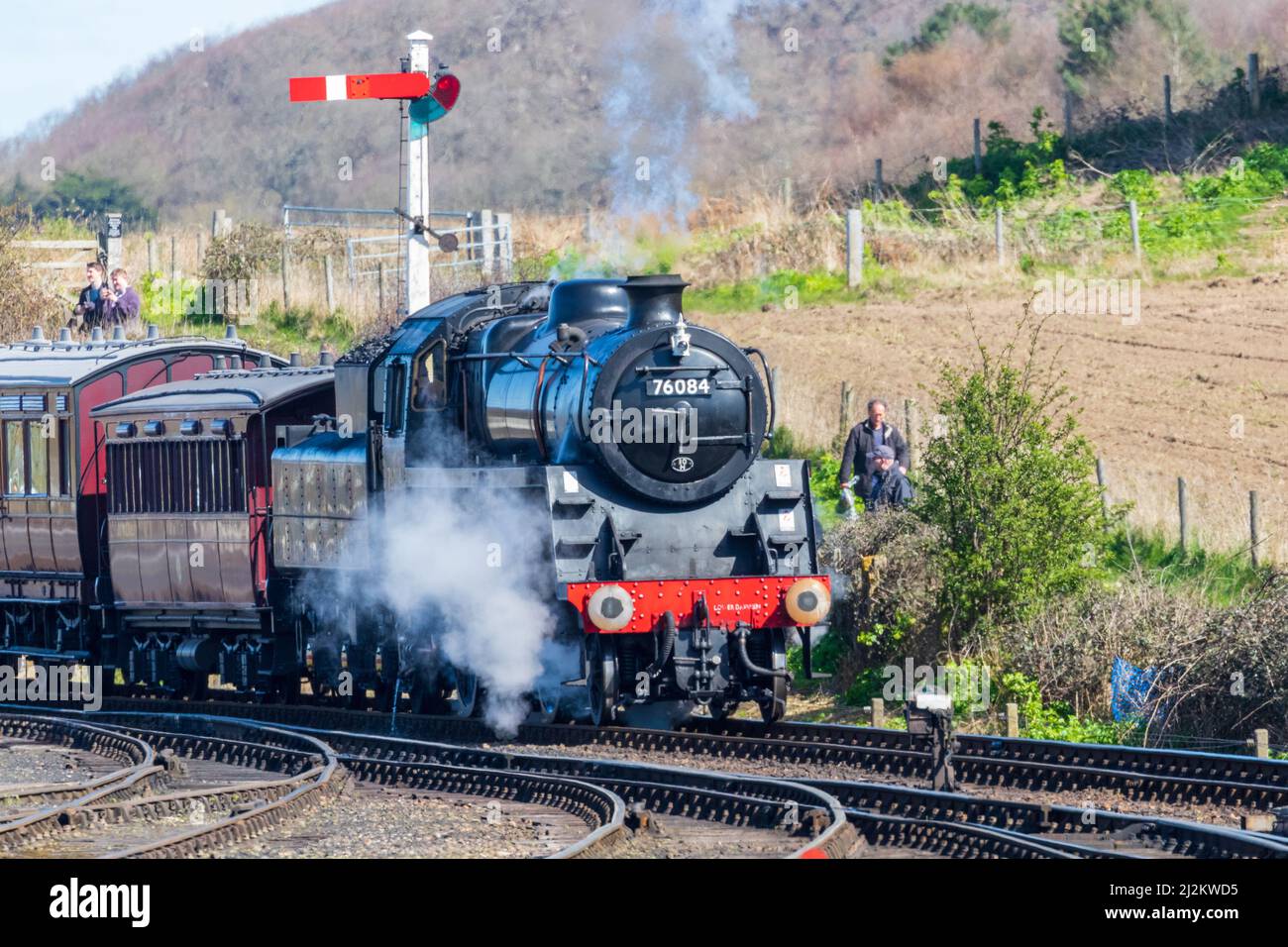 Weybourne, Regno Unito – Aprile 2nd 2022: Evento di gala a vapore di primavera sulla linea North Norfolk Poppy Credit: Richard o'Donoghue/Alamy Live News Foto Stock