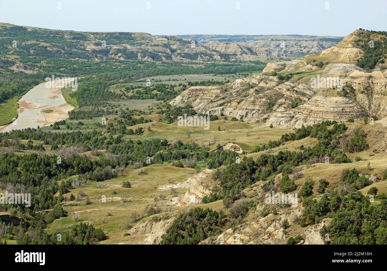 Fiume Little Missouri - Dakota del Nord Foto Stock