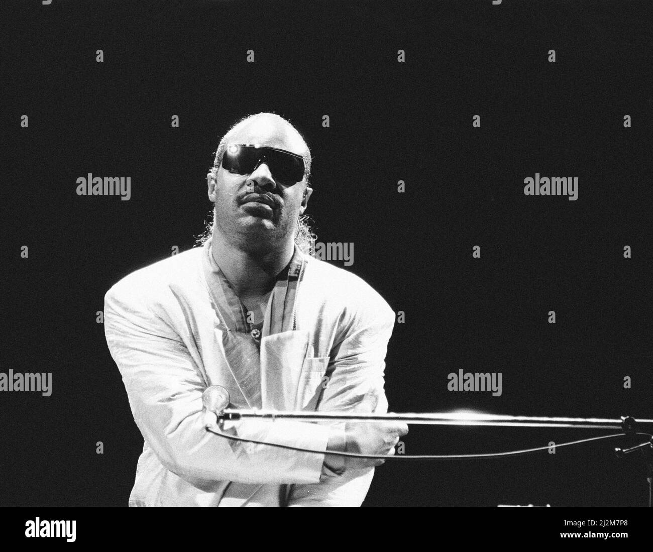 Stevie Wonder alla NEC Arena, Birmingham, Inghilterra, 25th maggio 1989. Foto Stock