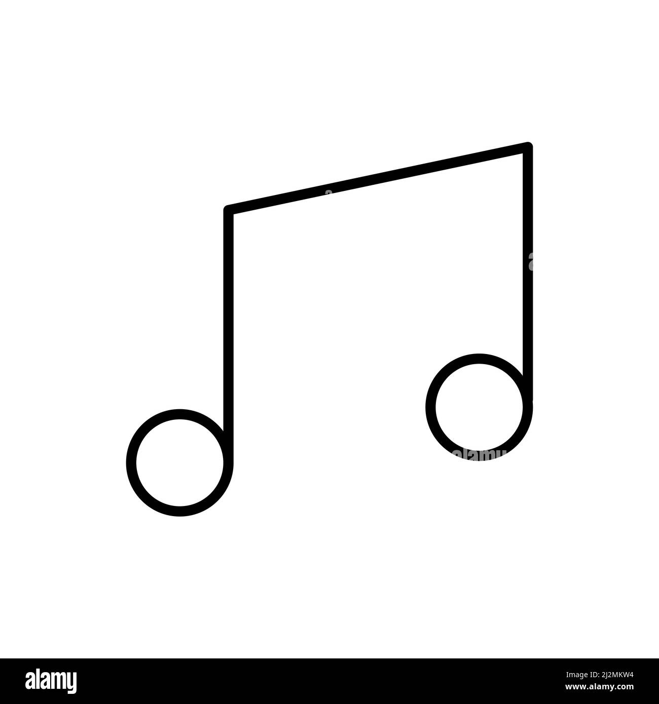 Icona del vettore di linea della nota musicale su sfondo bianco Illustrazione Vettoriale