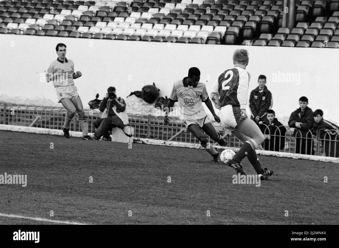 Riserve di lettura / riserve dell'Arsenal possedute ad Highbury. 16th febbraio 1991. Foto Stock