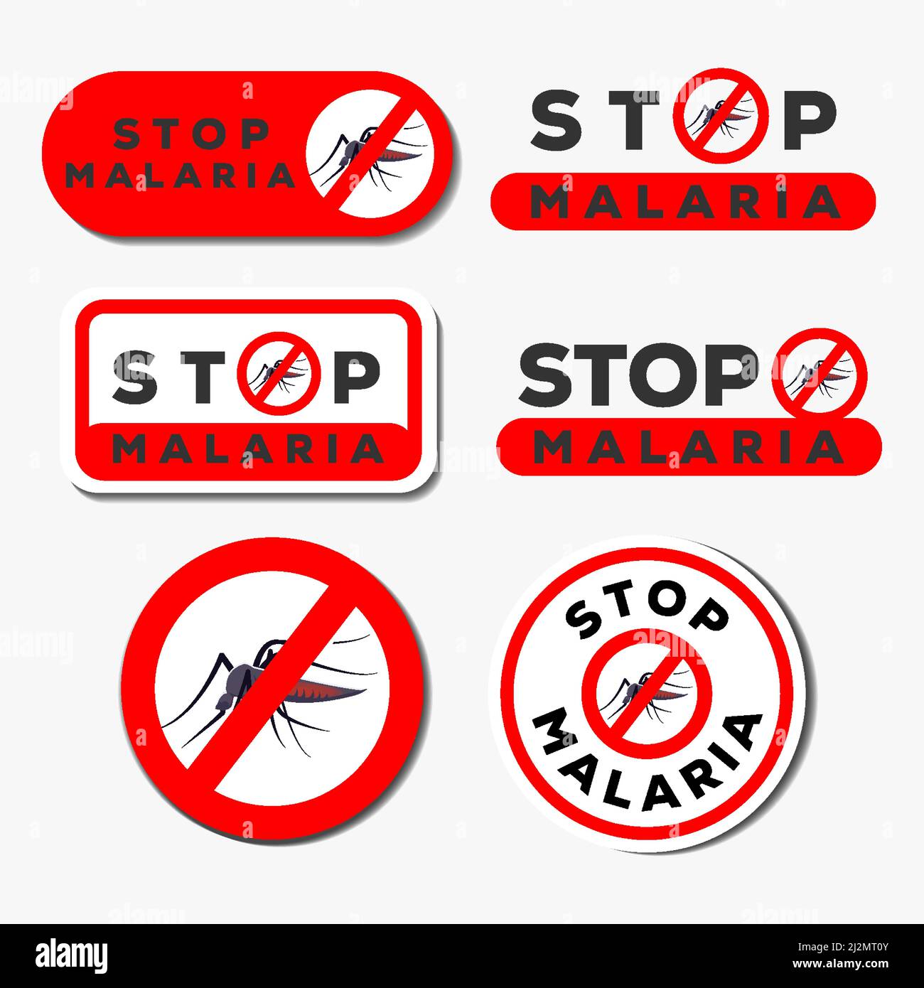 arrestare la malaria. simbolo di raccolta o segno arrestare la malaria Illustrazione Vettoriale