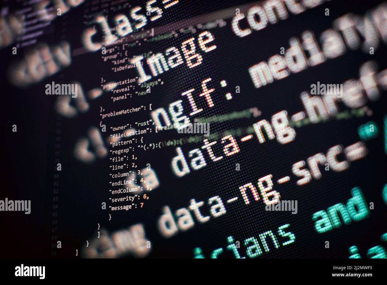 Business IT. Schermata del computer del codice Python. Concetto di progettazione di applicazioni mobili. Foto Stock