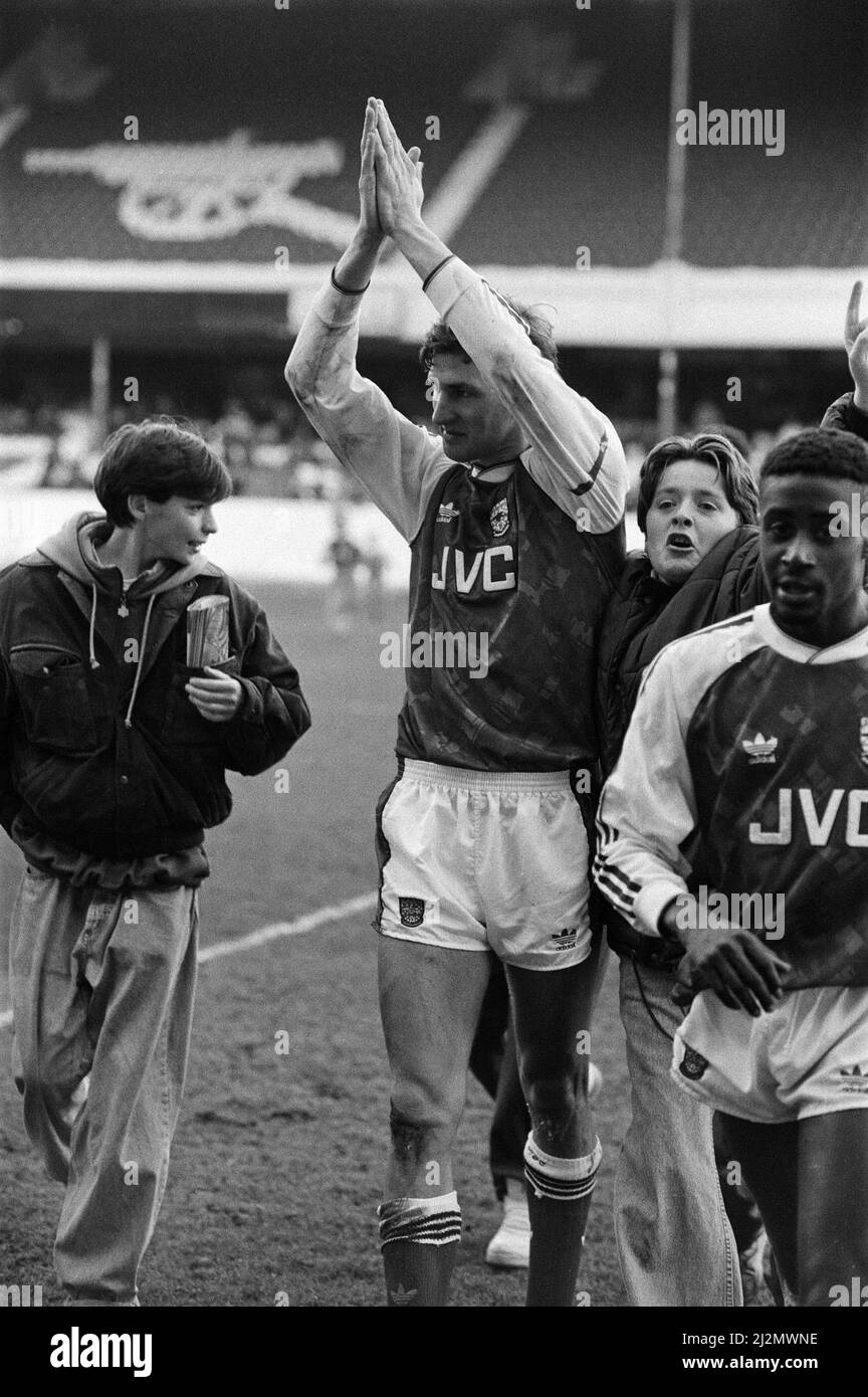 Riserve di lettura / riserve dell'Arsenal possedute ad Highbury. Tony Adams. 16th febbraio 1991. Foto Stock