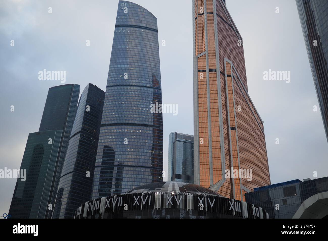 Mosca, Russia, International Business Center Moscow City, Presnenskaya Embankment, 02.16.2022. Città di Mosca. Quartiere degli affari a Mosca ON Foto Stock