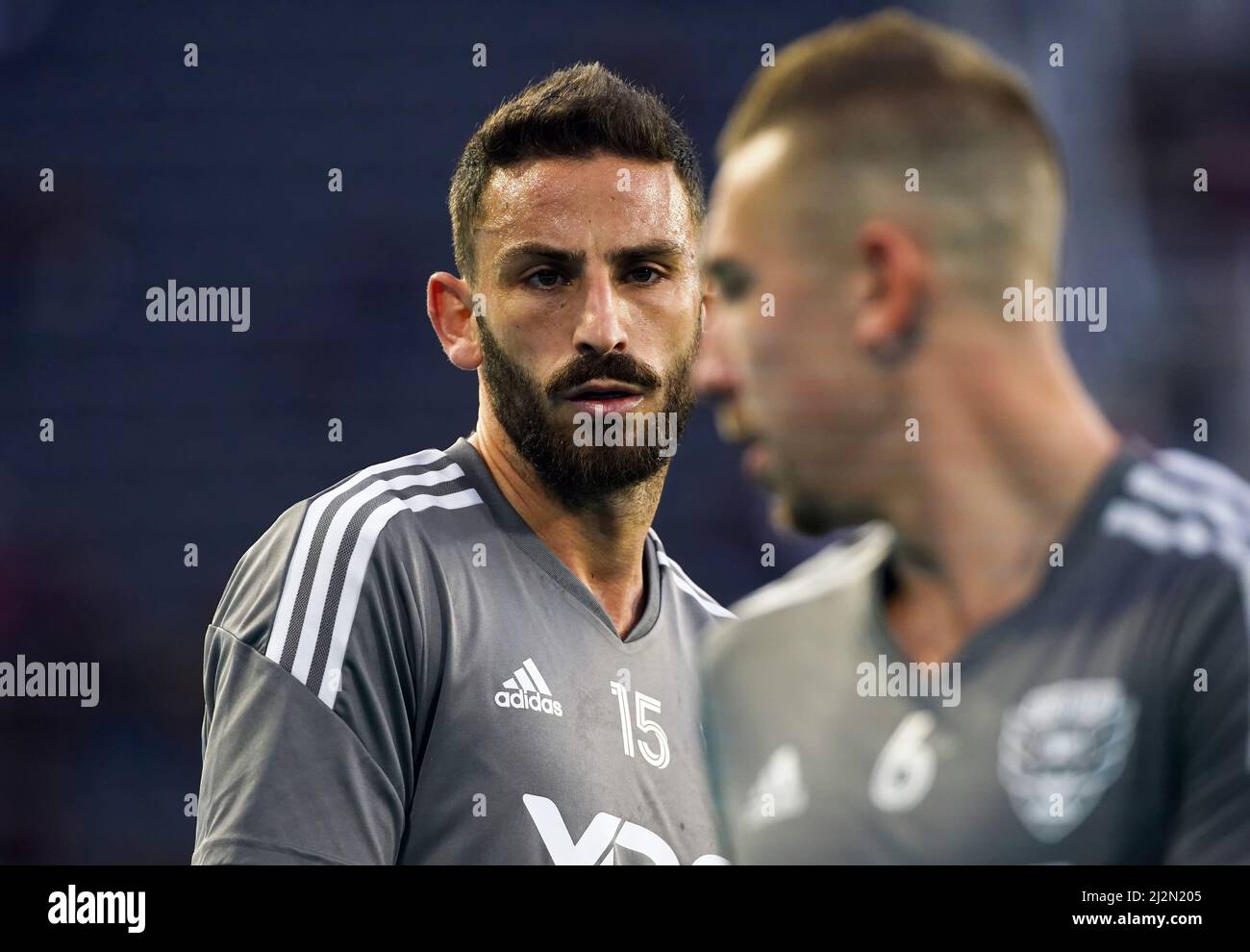 WASHINGTON, DC, USA - 02 APRILE 2022: Durante una partita MLS tra D.C United e Atlanta United FC, IL 02 aprile 2022, presso Audi Field, Washington, CC. (Foto di Tony Quinn-Alamy Live News) Foto Stock