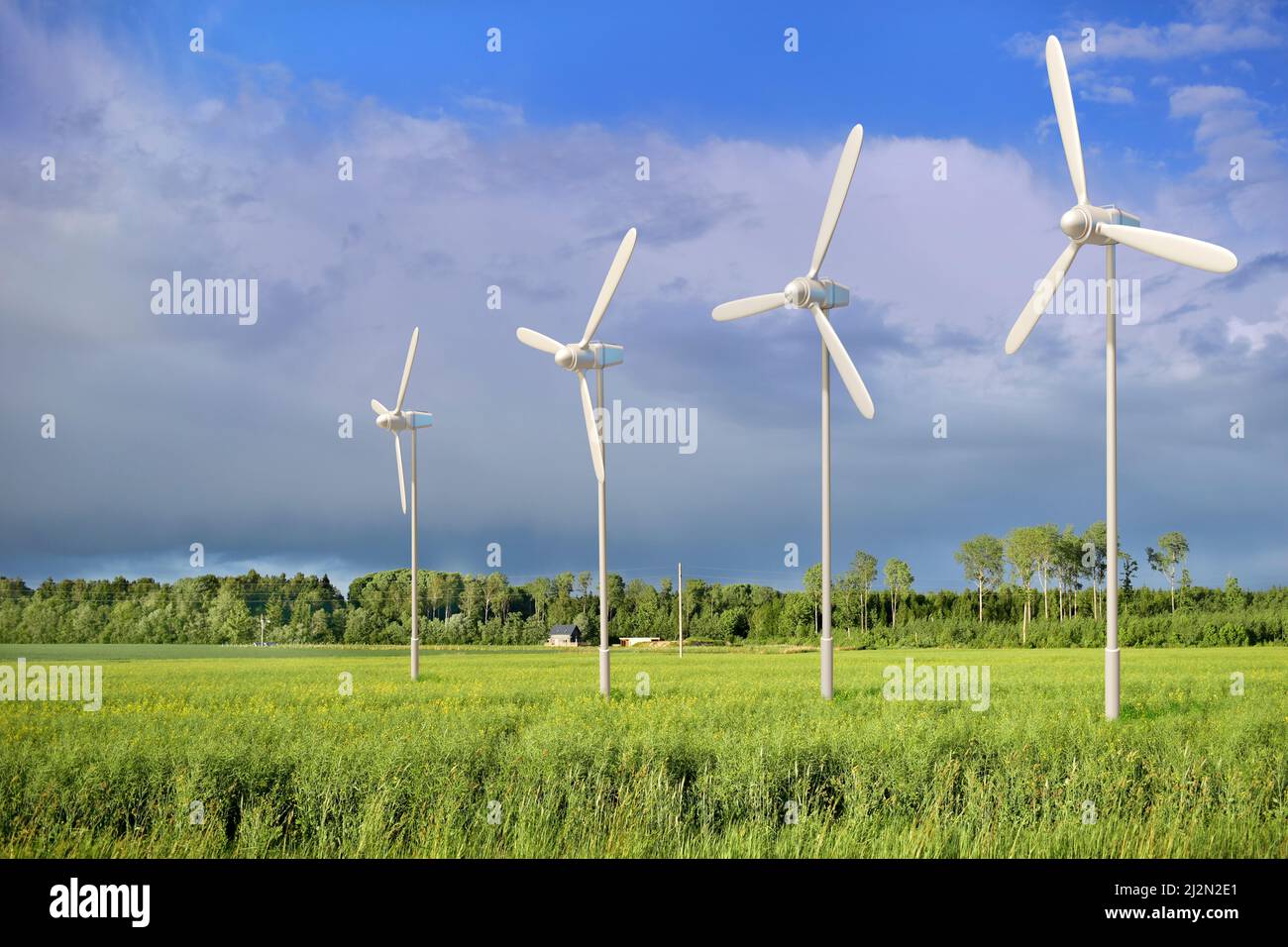 Turbine eoliche generazione ecologica alternativa di energia verde Foto Stock