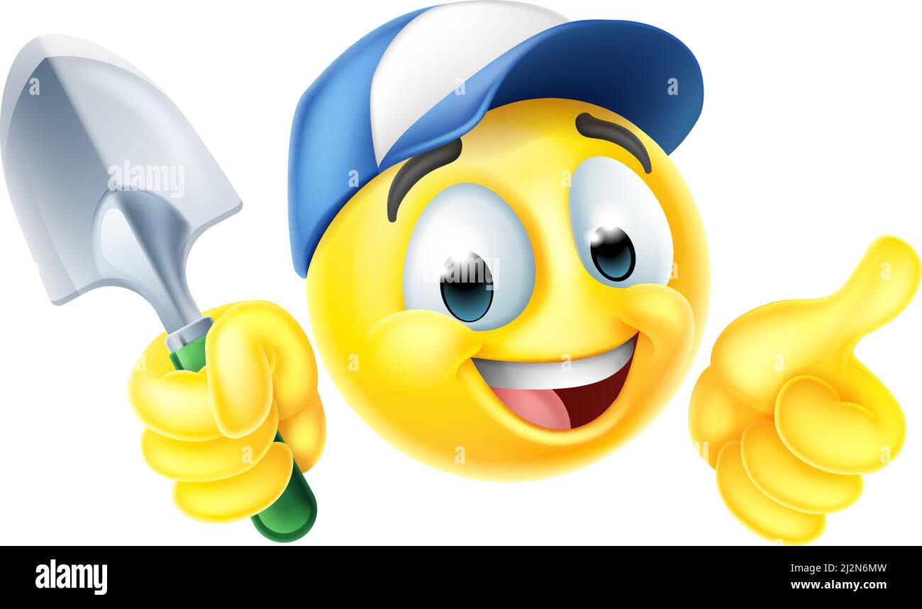 Giardiniere Emoticon viso Cartoon Illustrazione Vettoriale