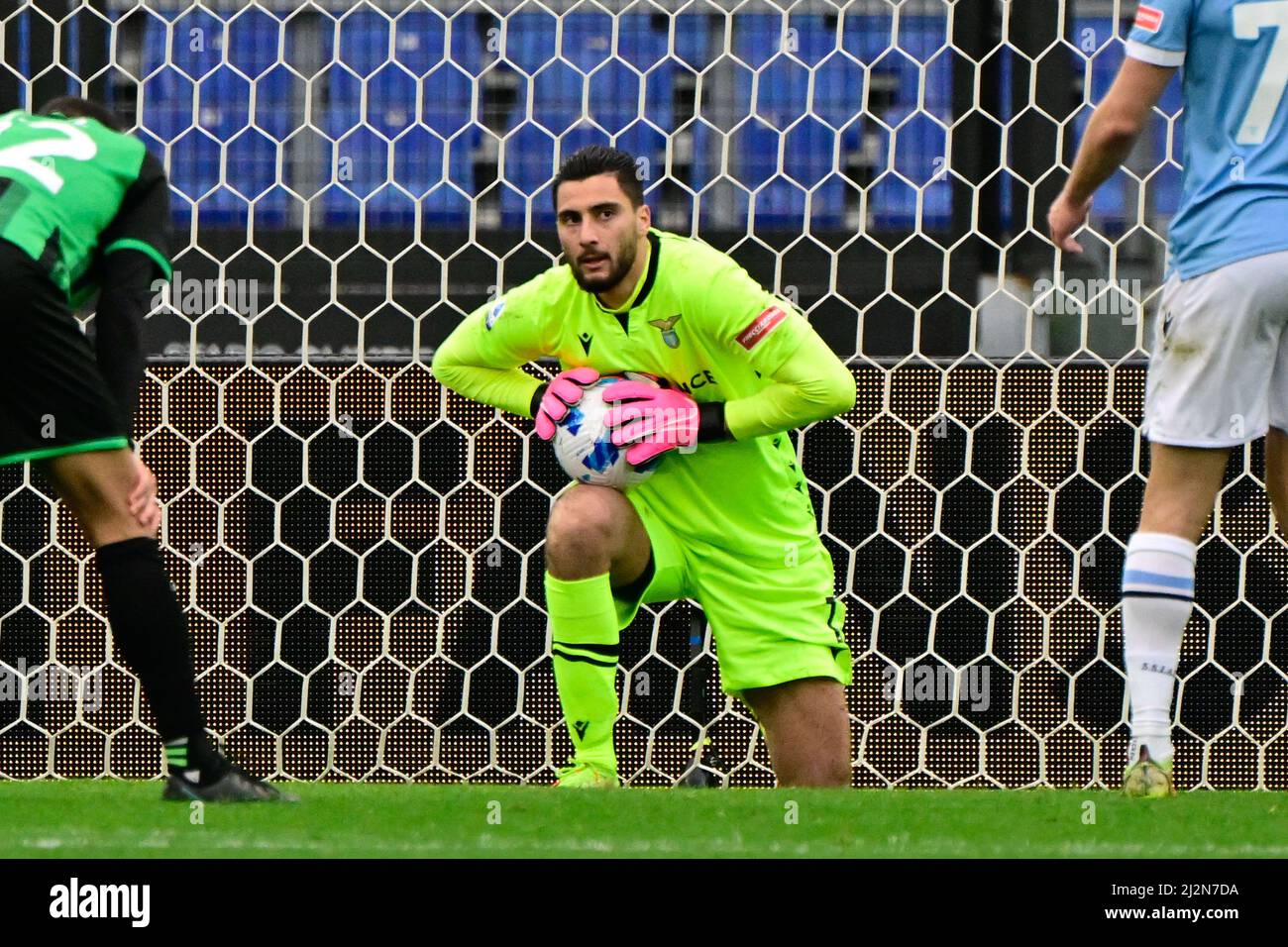 Thomas Strakosha (SS Lazio) durante il Campionato Italiano di Calcio una partita 2021/2022 tra SS Lazio vs US Sassuolo all'Olimpico i Foto Stock