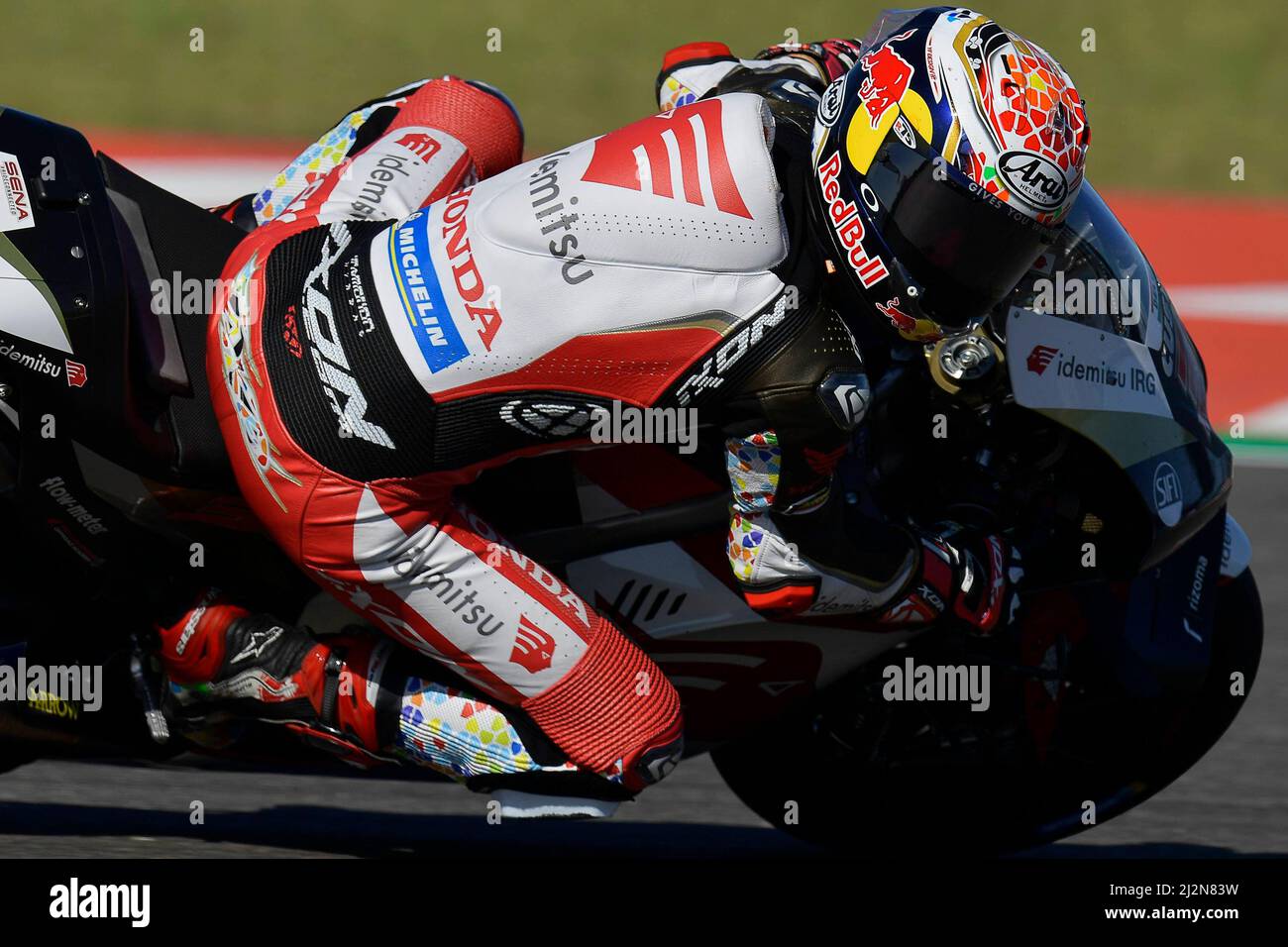 Qualifica per il Gran Premio d'Argentina MotoGP al circuito Termas de Río Hondo, Argentina, 3 aprile 2022 in foto: Giappone Takaaki Nakagami Clasificacion del Gran Premio de Argentina en el Autódromo Internacional de Termas de Río Hondo, Argentina 3 de Abril de 2022 POOL/ motogp.com / Cordon Press le immagini saranno solo per uso editoriale. Credito obbligatorio: ©motogp.com Cordon Press Foto Stock