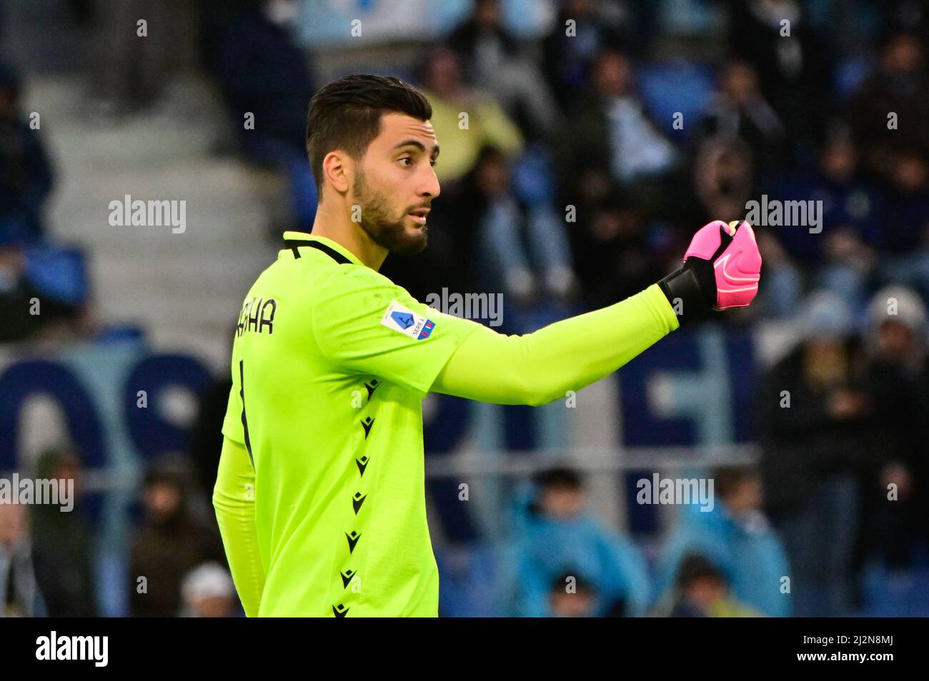 Thomas Strakosha (SS Lazio) durante il Campionato Italiano di Calcio una partita 2021/2022 tra SS Lazio vs US Sassuolo all'Olimpico i Foto Stock
