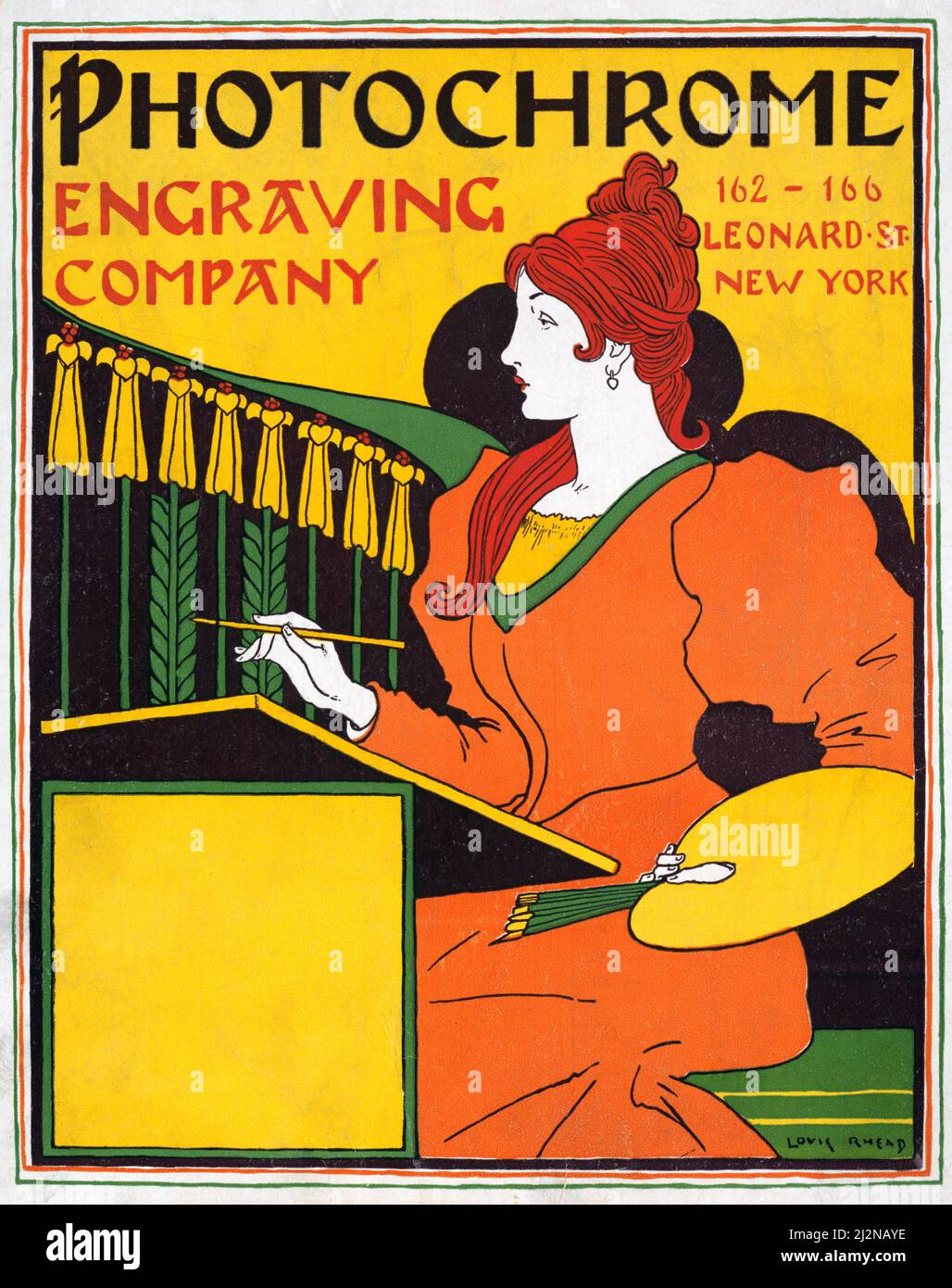 Louis Rhead artwork - Poster Art Nouveau - ditta d'incisione fotocroma (1895) Foto Stock