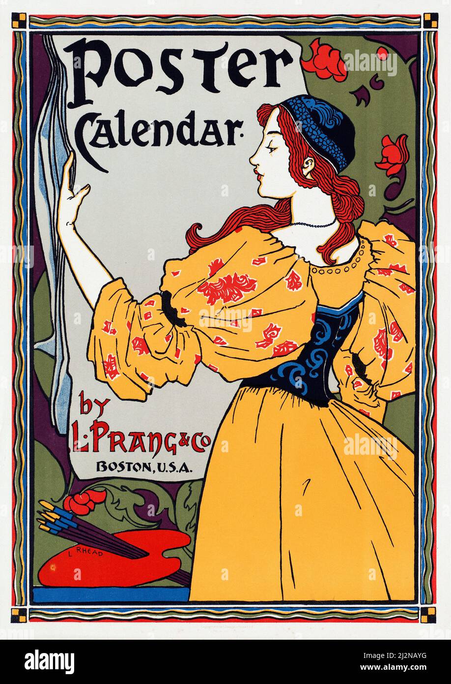 Louis Rhead - Poster Art Nouveau - Calendario Poster (1890-1920 Foto stock  - Alamy