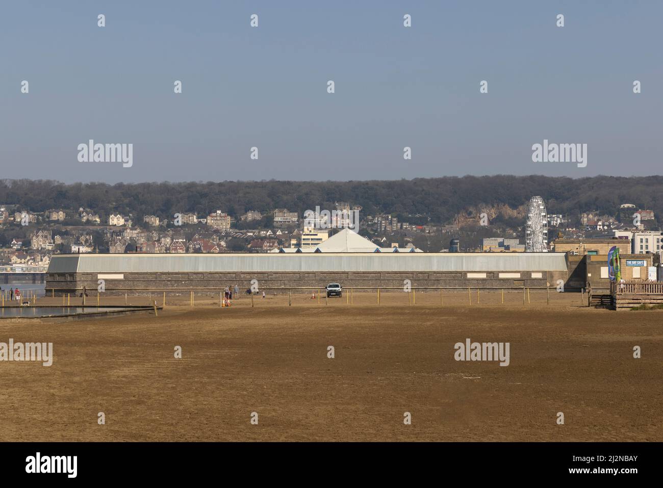 Weston Super mare Beach e tropicana Foto Stock
