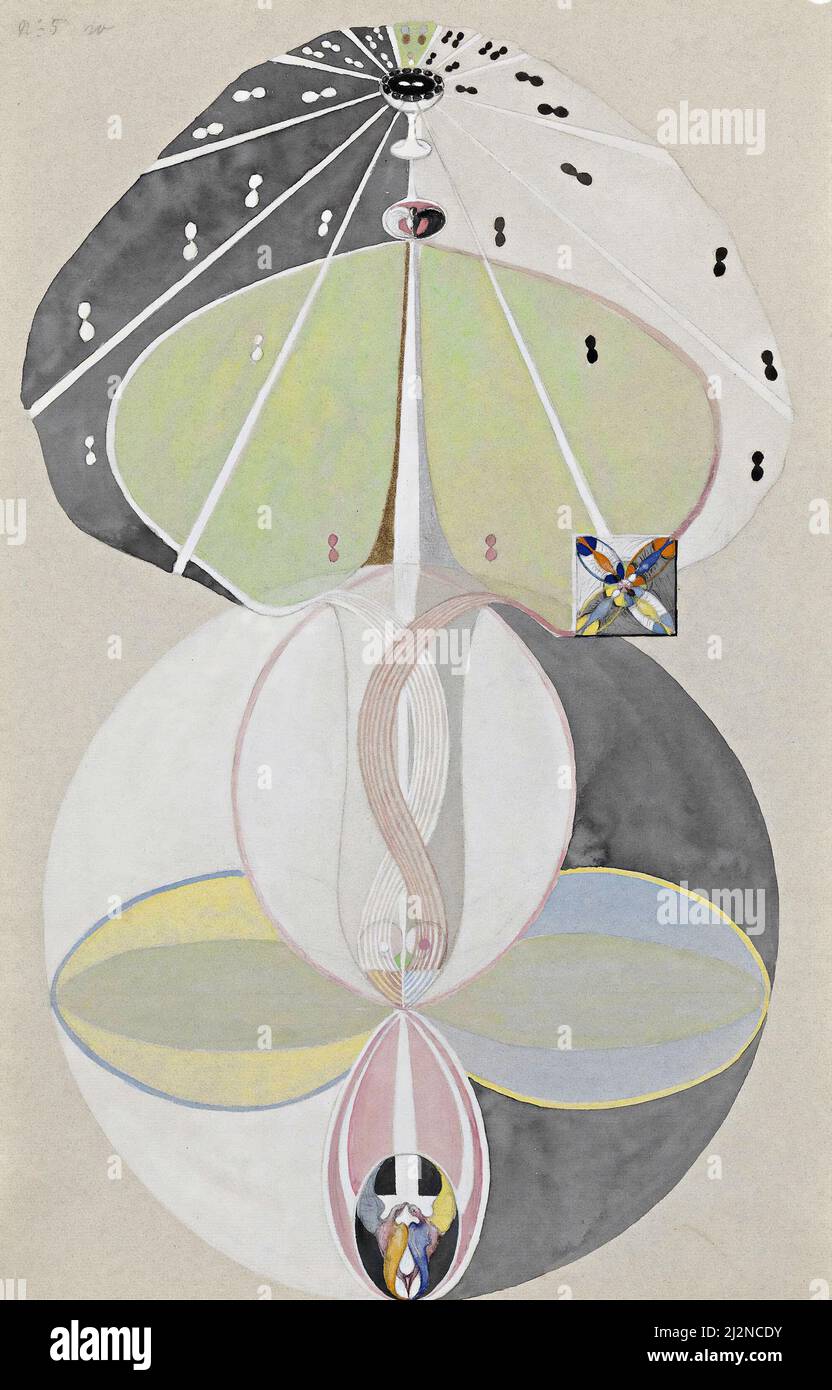 Arte di Hilma af Klint, artista svedese - albero della conoscenza No. 5 (1913-1915). Foto Stock