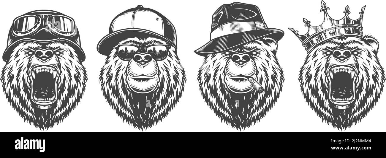 Set di illustrazioni con logo vintage. Immagine vettoriale Illustrazione Vettoriale