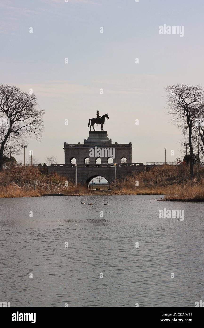 Il monumento di Ulysses S. Grant a Lincoln Park, Chicago, Illinois. Foto Stock
