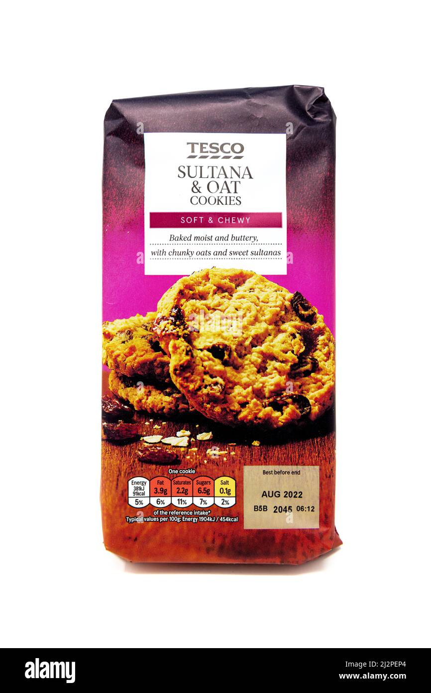 Tesco Sultana & OAT Cookies Foto Stock